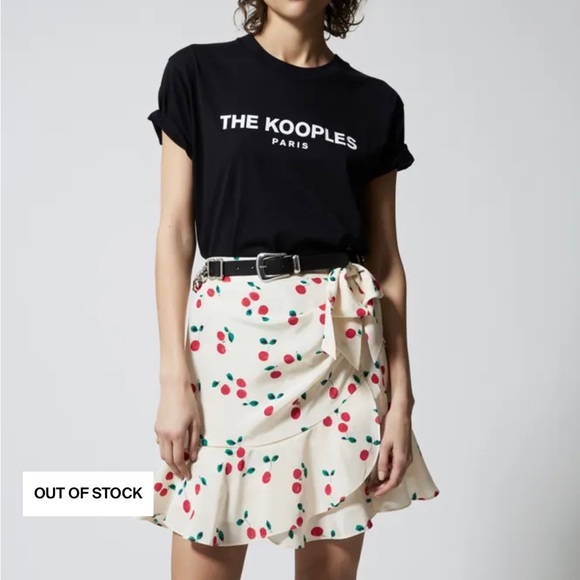 THE KOOPLES Cherry-Print Silk Mini Skirt - Picture 4 of 6